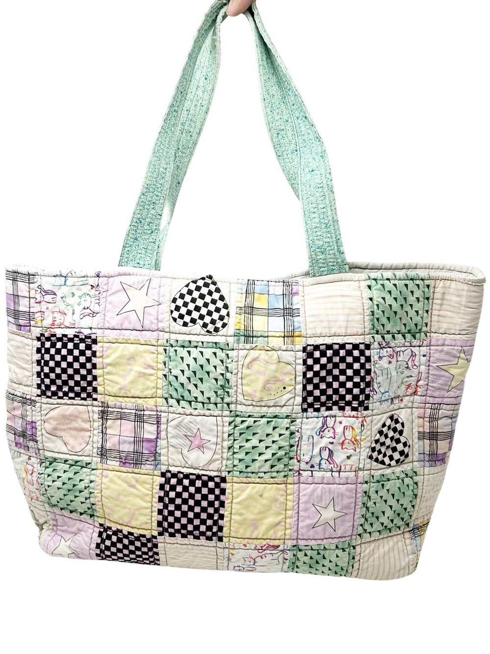 Vintage Handmade Quilted Tote Bag - Picture 5 of 14